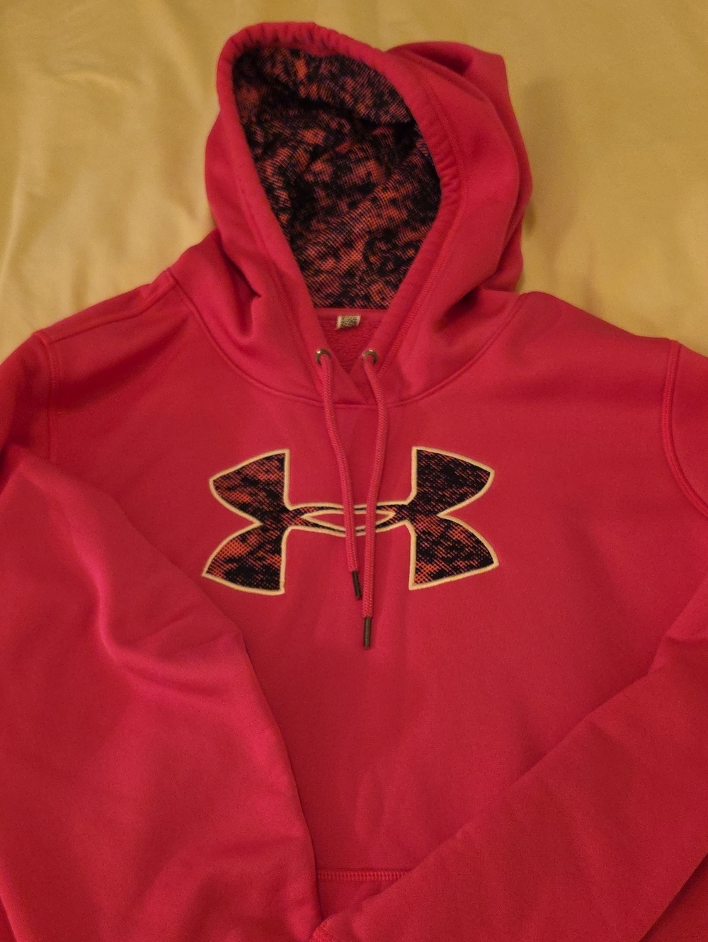 Under Armour Hot Pink Hoodie with Patterned Logo